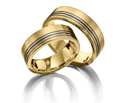 Par de Aliança em Ouro Amarelo 18k Par de alianças AC-33 ouro 18k 5mm da Maxíme Oro