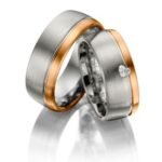 Par de alianças AC-21 ouro 18k diamantes 6mm da Maxíme Oro