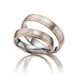 Par de alianças AC-42 ouro 18k diamantes 4mm da Maxíme Oro