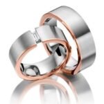Par de alianças AC-18 ouro 18k diamantes 5mm da Maxíme Oro