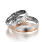 Par de alianças AC-02 ouro 18k diamantes 5mm da Maxíme Oro