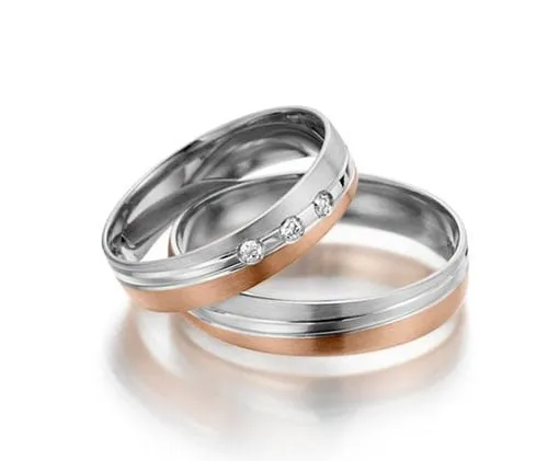 Par de alianças AC-02 ouro 18k diamantes 5mm da Maxíme Oro