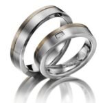 Par de alianças AC-26 ouro 18k diamantes 4mm da Maxíme Oro