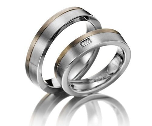 Par de alianças AC-26 ouro 18k diamantes 4mm da Maxíme Oro