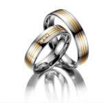 Par de alianças AC-12 ouro 18k diamantes 4mm da Maxíme Oro