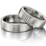 Par de alianças AC-03 ouro 18k diamantes 6mm da Maxíme Oro