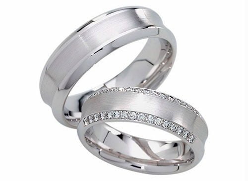 Par de alianças AC-53 ouro 18k diamantes 6mm da Maxíme Oro