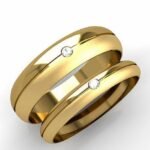 Par de alianças AC-57 ouro 18k diamantes 4mm da Maxíme Oro