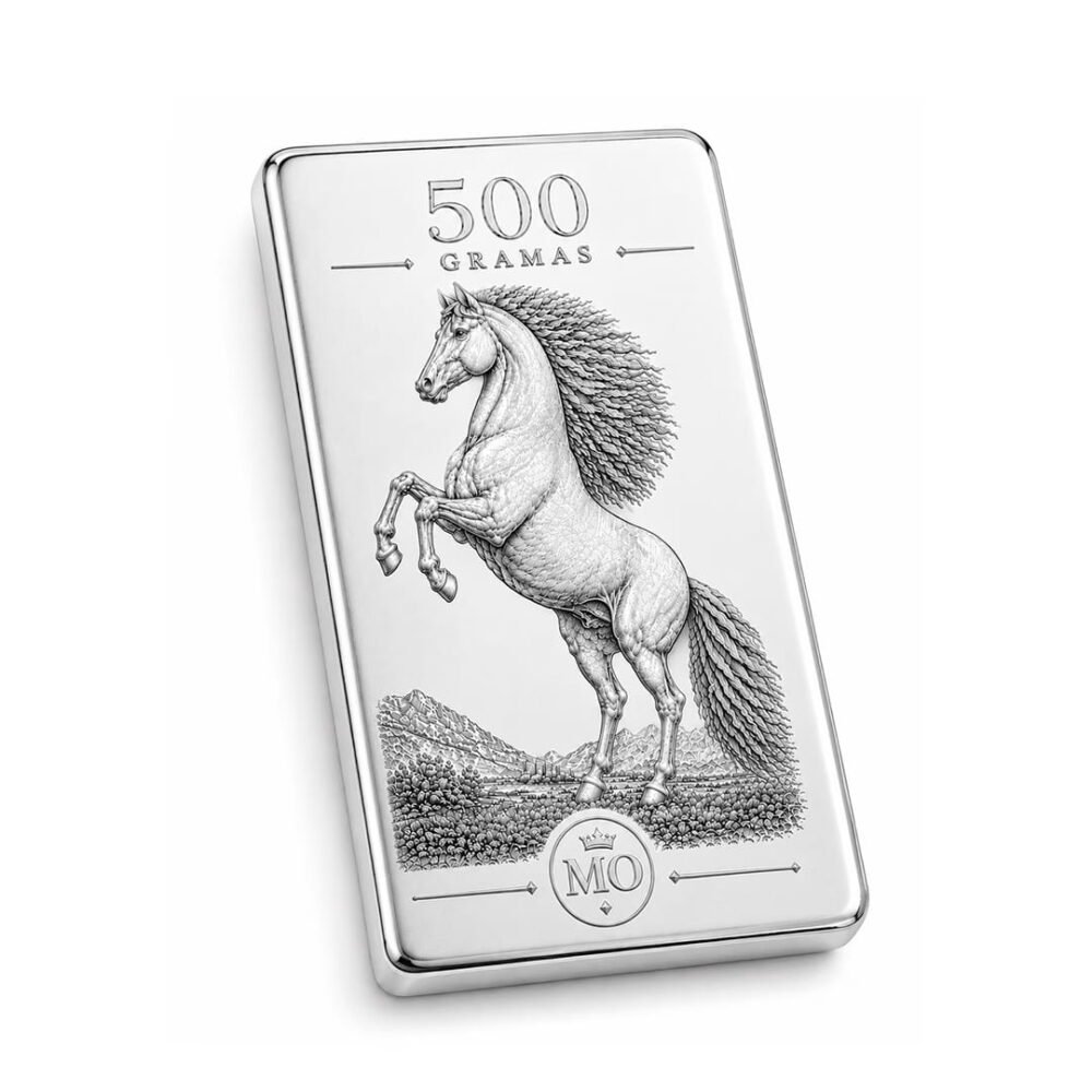 Barra Personalizada Cavalo de Prata Pura 500g (Ag999)