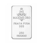 Barra de Prata Pura 250g (Ag999) Certificada e Lacrada | Maxíme Oro