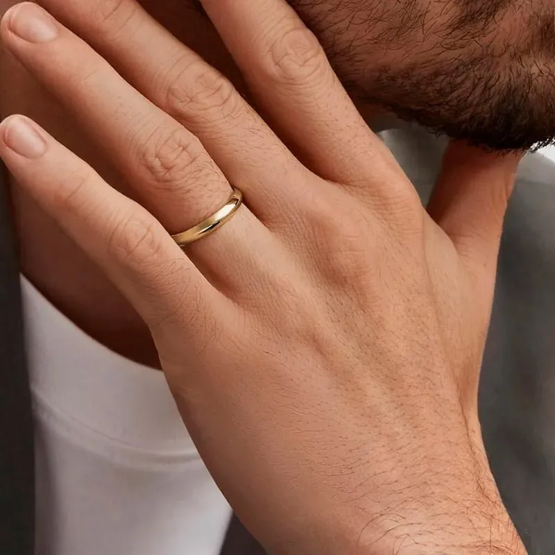 Par de Aliança em Ouro Amarelo 18k e Diamantes - Imagem 2